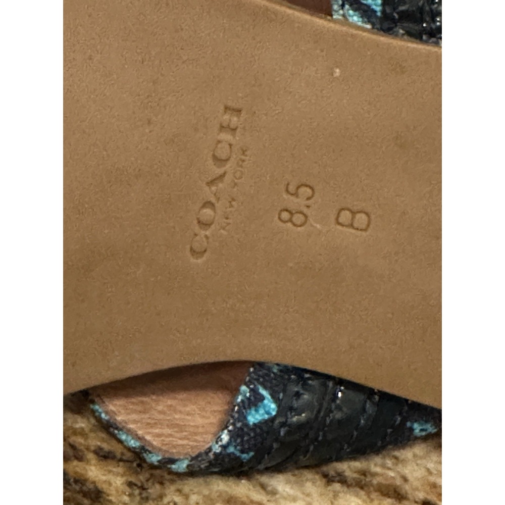 Coach Sammy Thong/flip Flop Sandals 8.5 Blue Pattern Summer Chic - Picture 12 of 13